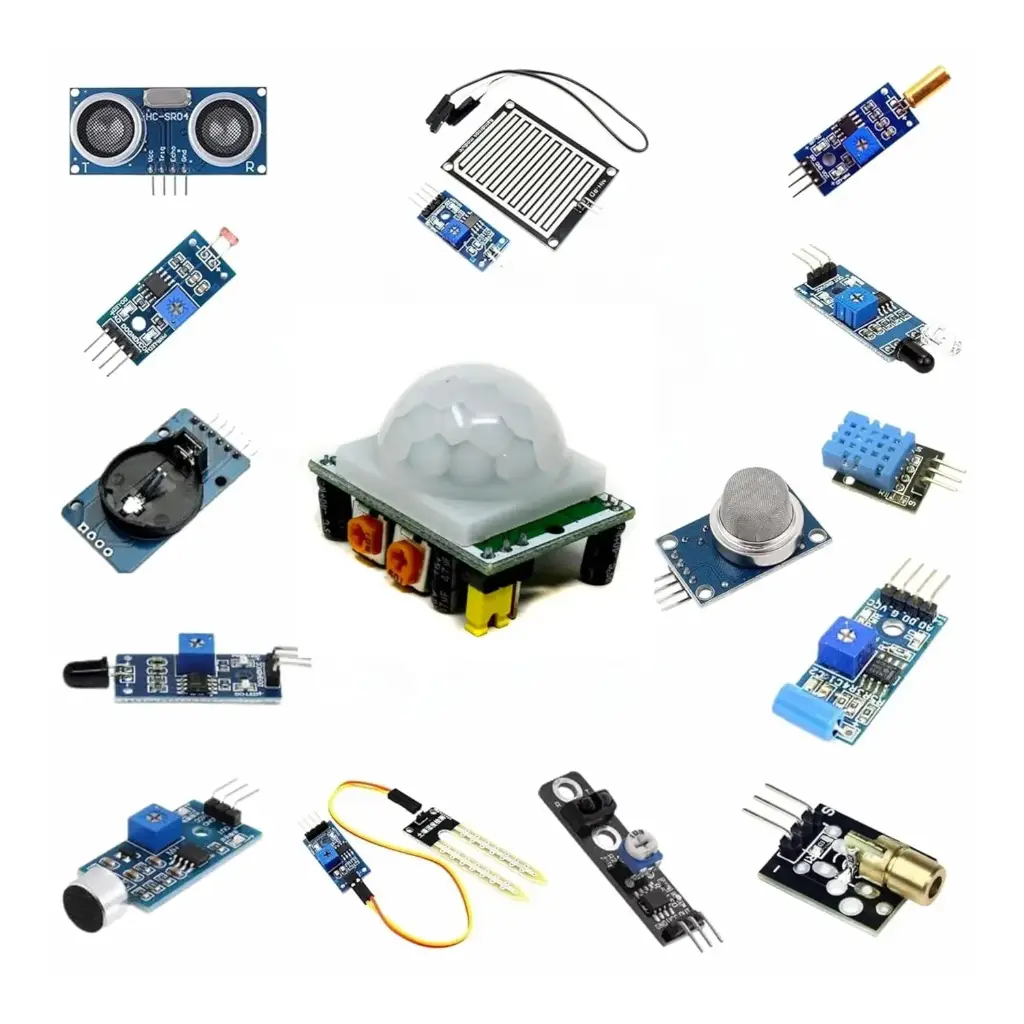 Lalitha 15 in 1 Sensor Module Kit | Compatible with Arduino Uno R3, Mega, Nano, Raspberry Pi | Electronic Kit with Sensors for breadboard & prototyping Projects