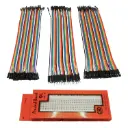 Breadboard/prototyping board with jumper wires F-F, M-F, M-M