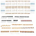 340+ Electronic components kit - For DIY Projects - small prototyping projects - science projects | Resistors, Capacitors & Transistors kit (Without Breadboard, 9v battery & snap)