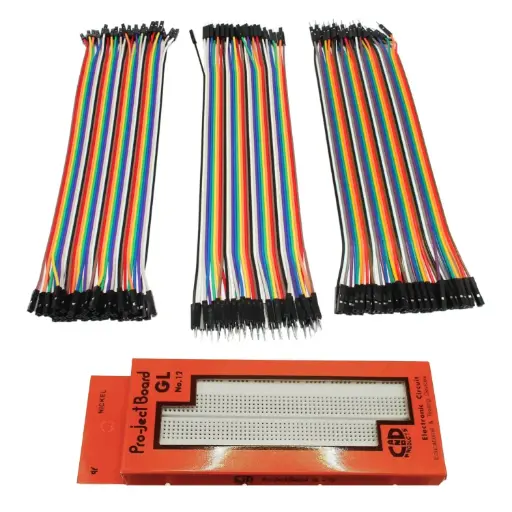 [4J-JUOI-URD8] Breadboard/prototyping board with jumper wires F-F, M-F, M-M